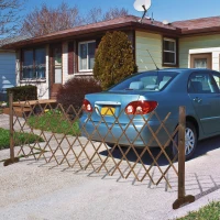 Outsunny Scherengitter Absperrgitter Scherensperre ausziehbar 37-225 cm Garten Holz Verkohlt 225 x 30 x 106 cm(m-2)