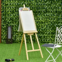 HOMCOM ezel schildersdoek frame studio schildersezel 90° instelbaar met beugel grenenhout natuurlijk 51,5 x 71,5 x 134,5 cm(m-4)