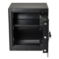 HOMCOM Safe, Tresor, Möbeltresor, mit Elektronikschloss, Stahl, Schwarz+Silber, 38 x 31 x 42,7 cm(m-7)