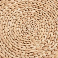 HOMCOM Stołek ze schowkiem Pufa Pojemnik słoma rattan khaki(m-7)