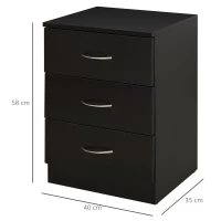 Stolik nocny z 3 szufladami sypialnia szafka nocna płyta wiórowa E1(m-5)