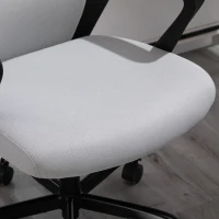 Vinsetto Bürostuhl Ergonomischer Drehstuhl mit Wippenfunktion Armlehne höhenverstellbar Kunstleinen Stahl Grau+Schwarz 60 x 64 x 112-120 cm(m-9)