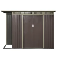 Domek narzędziowy Domek ogrodowy z drzwiami przesuwnymi zewnętrzny stalowy szary(m-5)