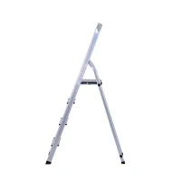 HOMCOM Stehleiter Aluleiter Klapptritt Trittleiter Haushaltsleiter Leiter Stufenleiter 4 – 5 Stufen (4 Stufen)(m-4)