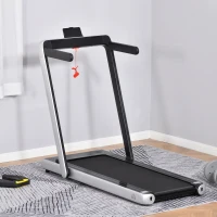 HOMCOM Elektrisches Laufband mit LED-Display Faltbares Fitnessgerät 1-12 Km/h Stahl Schwarz+Silber 134 x 66 x 107 cm(m-2)