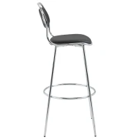 HOMCOM 2er-Set Barhocker mit Fußstütze, modernes Design, 42,5 cm x 48,5 cm x 104 cm, Schwarz(m-5)