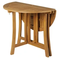 Stół składany stolik ogrodowy drewniany z otworem na parasol akacja naturalny ø90 x 78 cm Outsunny(m-6)