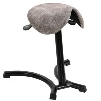 HOMCOM Stahulp stakruk zadelkruk zadelzitting kantelfunctie in hoogte verstelbaar kaki(m-1)