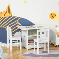 Stolik i krzesła dla dzieci HOMCOM 71 cm x 48 cm x 49,5 cm(m-4)