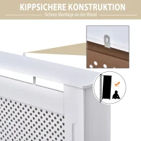 Maskownica na kaloryfer dekoracyjna osłona grzejnika 112 cm biała HOMCOM®(m-6)
