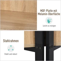 HOMCOM Bücherregal, 4-lagiges Design Wohnzimmerregal, Standregal, Spielzeugregal mit Anti-Kippvorrichtung, Melaminoberfläche, E1-Spanplatte+Stahl, Schwarz+Eichefarbe, 90 x 39 x 160 cm(m-6)