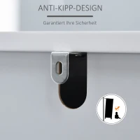 HOMCOM Kleiderschrank mit Nachttisch 2-in-1 Schrank mit Stange Schublade für Wohnzimmer Schlafzimmer MDF Holz Weiß+Grau 100 x 45 x 155 cm(m-5)