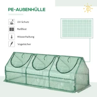 Outsunny Gewächshaus mit Fenster PE Treibhaus Tomatenhaus Frühbeet 180x60x60cm Grün(m-4)