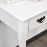 HOMCOM Konsolentisch, Beistelltisch mit 3 Schubladen, Vintage Sideboard, Massivholz, 90 x 40 x 75,5 cm(m-8)