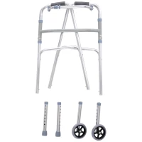 HOMCOM Gehgestell Gehbock Alu Gehhilfe Gehwagen mit 2/3 Rädern Faltbar (Modell1)(m-7)