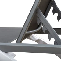 Outsunny Leżanka ogrodowa, regulowane oparcie, aluminium, szara(m-9)