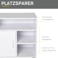 HOMCOM Vloerlamp verlichting bijzettafel met 3 planken E27 tot 40W E1-MDF(m-5)