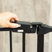 PawHut PapWHut brama bezpieczna dla psa z drzwiami składanymi, czarna, 202,5 cm(m-7)