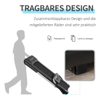 HOMCOM Elektrisches Laufband mit LED-Display Faltbares Fitnessgerät 1-12 Km/h Stahl Schwarz 138 x 67 x 111 cm(m-4)