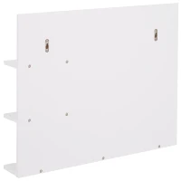 kleankin Elegante Badkamerspiegel met 3 Handige Planken van Wit MDF(m-6)