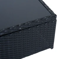Outsunny® 4-ELEMENTOWY ZESTAW MEBLI OGRODOWYCH Z PODUSZKAMI polirattan czarny 1 x SOFA DWUOSOBOWA 1 X STOLIK 2 x STOŁEK(m-9)