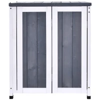 PawHut Transportbox klappbar herausnehmbare Bodenwanne Hunde bis 15 kg Tannenholz weiß + grau(m-8)