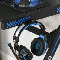 Biurko komputerowe stół gamingowy stół pod komputer ergonomiczny stal MDF czarny(m-8)