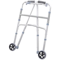 HOMCOM Gehgestell Gehbock Alu Gehhilfe Gehwagen mit 2/3 Rädern Faltbar (Modell1)(m-6)