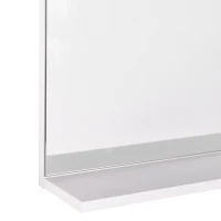 kleankin Elegante Badkamerspiegel met 3 Handige Planken van Wit MDF(m-7)