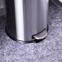 HOMCOM® Kosz na śmieci kosz na odpadki kosz z pedałem z kubłem wewnętrznym z cichym zamykaniem stal nierdzewna PP Ø29,2 x wys. 62,5 cm(m-10)