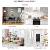 HOMCOM Küchenschrank Sideboard Aufbewahrungsschrank elegant mit zwei Glastürschränke offenes Regal zwei Schubladen Anti-Kipp-Design für Esszimmer Wohnzimmer MDF Kiefernholz Weiß 132 x 38 x 89 cm(m-7)