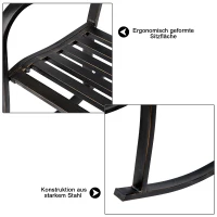 Outsunny krzesło bujane, krzesło ogrodowe, krzesło do relaksu, styl antyczny, ogród, metal, brąz(m-4)