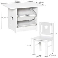 Stolik i krzesła dla dzieci HOMCOM 71 cm x 48 cm x 49,5 cm(m-3)