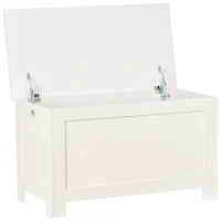 Ławka z dużym schowkiem ławka na buty skrzynia do postawienia przy łóżku MDF kolor biały 81x40x46cm(m-1)