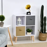 Biblioteczka regał szafka kuchenna regał kostka z szufladami z tkaniny biały(m-2)