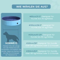 PawHut Basen dla psa Brodzik Basen Kąpiel  niebieski Ø 80 x wys. 20 cm(m-9)