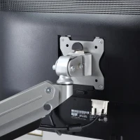 Uchwyt na monitor Vinsetto monitor biurkowy wspornik na monitor z regulacją wysokości przechylany w pionie i w poziomie obrotowy stop aluminium kolor srebrny 60 x 14 x 31-64 cm(m-6)