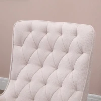 HOMCOM Schaukelstuhl Relaxstuhl Schwingsessel Schaukelsessel Leinen Stahl Cremeweiß 69 x 90 x 100 cm(m-7)