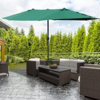 Parasol ze stojakiem parasol ogrodowy podwójny 460x270cm ciemnozielony(m-4)