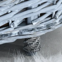 PawHut Hundesofa Haustiersofa Hundebett Katzensofa Weichem Bezug Katzensofa Weide Plüsch Grau 71 x 40 x 31 cm(m-9)