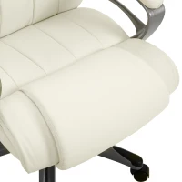 Vinsetto® Massagebürostuhl Drehstuhl höhenverstellbar Chefsessel Massagesessel Cremeweiß(m-9)