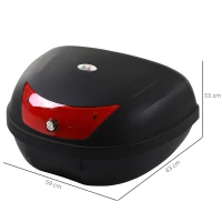 HOMCOM Kufer motocyklowy Kufer na skuter Kufer do motocykli skuterów motorowerów 48 l Kufer na kask czarny(m-3)