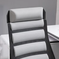 Vinsetto Bürostuhl Ergonomischer Drehstuhl mit Wippenfunktion Armlehne höhenverstellbar Kunstleinen Stahl Grau+Schwarz 60 x 64 x 112-120 cm(m-8)