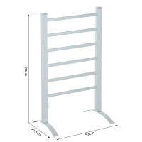 HOMCOM Handtuchheizkörper Handtuchwärmer Beheizte Handtuchhalter 6 Heizstäbe Silber 530 x 900 mm(m-3)