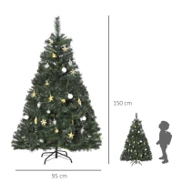 HOMCOM kerstboom dennenboom met decoratie(m-3)