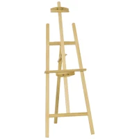 HOMCOM ezel schildersdoek frame studio schildersezel 90° instelbaar met beugel grenenhout natuurlijk 51,5 x 71,5 x 134,5 cm(m-1)