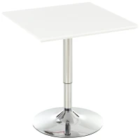 HOMCOM bistrotafel pub bartafel in hoogte verstelbare vierkante statafel tafel staal wit 60 x 60 x 71-92 cm | Aosom.de(m-1)