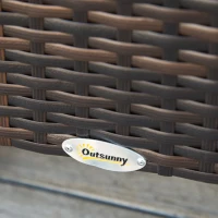 Outsunny Komplet 3 stolików stolik kawowy stolik ogrodowy, zestaw stolików stolik balkonowy technorattan(m-8)