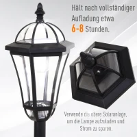 Latarnia ogrodowa solarna zestaw 2 szt. LED Lampa ogrodowa stal nierdzewna Outsunny(m-5)