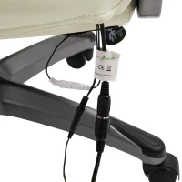 Vinsetto® Massagebürostuhl Drehstuhl höhenverstellbar Chefsessel Massagesessel Cremeweiß(m-8)